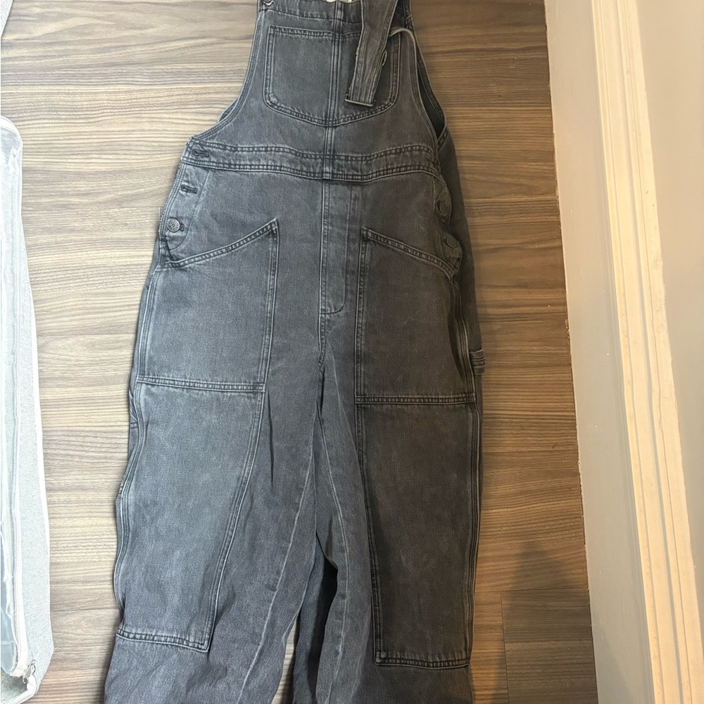 Gray Denim Overalls